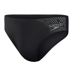 Speedo Badeshorts Medley Logo 7 cm Brief Herren Badehose SCHWARZ/GRAU