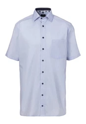 OLYMP Kurzarmhemd Luxor modern fit Blau/Hellblau/Grau