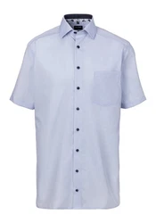 OLYMP Kurzarmhemd Luxor modern fit Blau/Hellblau/Grau
