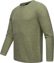 Strickpullover Knitson stylischer Herren Sweatpullover mit Rippbndchen