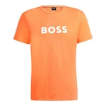 BOSS T-Shirt RN mit Markenprint Orange/Gold