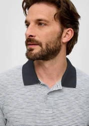 s.Oliver Kurzarmshirt Poloshirt Grau/Hellgrau