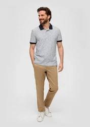 s.Oliver Kurzarmshirt Poloshirt Grau/Hellgrau