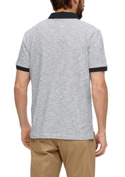 s.Oliver Kurzarmshirt Poloshirt Grau/Hellgrau