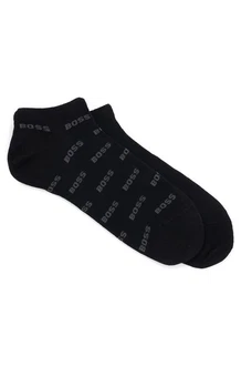 BOSS Freizeitsocken 2P AS Allover CC mit Logostickereien dunkelgrau/schwarz