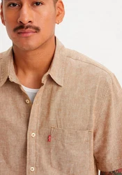 Levi's Kurzarmhemd LS BATTERY HM SHIRT SLIM Beige/Braun