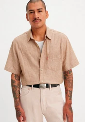 Levi's Kurzarmhemd LS BATTERY HM SHIRT SLIM Beige/Braun