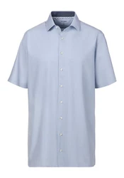 OLYMP Kurzarmhemd Luxor 24/Seven Modern Fit Blau/Hellblau/Dunkelblau