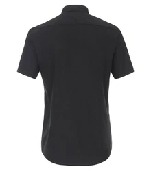 VENTI Businesshemd Kurzarm uni Schwarz/Grau/Dunkelgrau