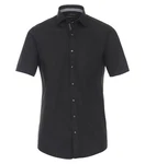 VENTI Businesshemd Kurzarm uni Schwarz/Grau/Dunkelgrau