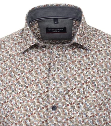 CASAMODA Langarmhemd Freizeithemd Print Beige/Rot/Gelb/Braun