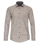 CASAMODA Langarmhemd Freizeithemd Print Beige/Rot/Gelb/Braun