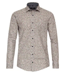 CASAMODA Langarmhemd Freizeithemd Print Beige/Rot/Gelb/Braun