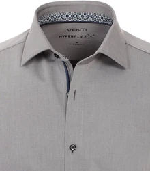 VENTI Businesshemd Hyperflex uni Grau/Hellgrau/Dunkelgrau/Braun