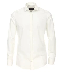 CASAMODA Langarmhemd Modern Klppchenkragen Weiß/Creme/Khaki