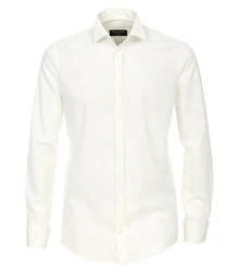CASAMODA Langarmhemd Modern Klppchenkragen Weiß/Creme/Khaki
