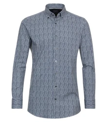 VENTI Businesshemd Print Dunkelblau/Hellblau/Blau/Grau