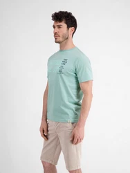LERROS Herren T-Shirt mit Brust-Print Grün/Hellgrün/Hellblau