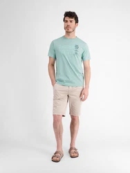 LERROS Herren T-Shirt mit Brust-Print Grün/Hellgrün/Hellblau
