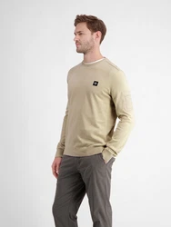 LERROS Rundhals Strickpullover Khaki/Beige