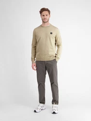 LERROS Rundhals Strickpullover Khaki/Beige