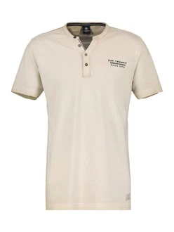 LERROS Henleyshirt Serafino für Herren sportlicher Optik Khaki/Braun/Beige/Creme