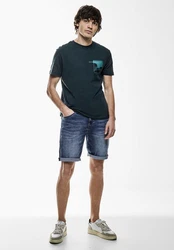 STREET ONE MEN Gerade Jeans 5-Pocket-Style Dunkelblau/Blau/Lila/Hellblau