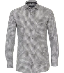 CASAMODA Langarmhemd Comfort Fit Grau/Grün/Dunkelgrau