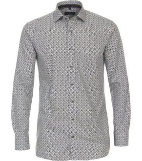 CASAMODA Langarmhemd Comfort Fit Grau/Grün/Dunkelgrau