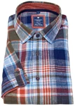 Redmond Kurzarmhemd Comfort Fit Rot/Braun/Blau/Mischfarben/Hellblau