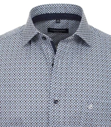 CASAMODA Businesshemd Kurzarm Print Grau/Blau/Dunkelblau/Hellblau