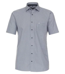 CASAMODA Businesshemd Kurzarm Print Grau/Blau/Dunkelblau/Hellblau
