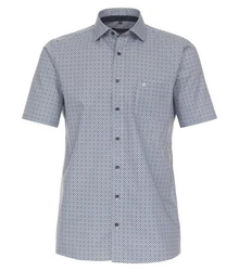 CASAMODA Businesshemd Kurzarm Print Grau/Blau/Dunkelblau/Hellblau