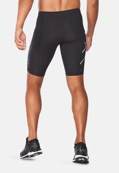 2xU Laufshorts Core Compression Schwarz/Grün/Dunkelblau