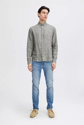 Casual Friday Langarmhemd CFAnton Shirt Grau/Dunkelgrün/Hellgrau/Weiß/Khaki/Grün