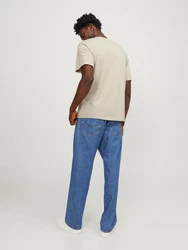 Jack & Jones T-Shirt JJEJEFF Regular-Fit Basic Beige/Khaki/Creme