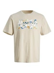 Jack & Jones T-Shirt JJEJEFF Regular-Fit Basic Beige/Khaki/Creme