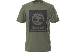 Timberland T-Shirt STACK LOGO Kurzarm Tee Dunkelgrün/Grün/Khaki