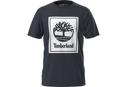 Timberland T-Shirt STACK LOGO Kurzarm Tee Blau/Dunkelblau