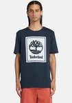 Timberland T-Shirt STACK LOGO Kurzarm Tee Blau/Dunkelblau