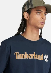 Timberland T-Shirt KENNEBEC RIVER Linear Logo Dunkelblau/Beige/Orange/Gelb