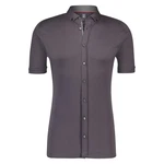 DESOTO Kurzarmhemd Modern BD mit Button-Down-Kragen Lila/Grau/Braun/Dunkelgrau