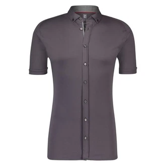 DESOTO Kurzarmhemd Modern BD mit Button-Down-Kragen Lila/Grau/Braun/Dunkelgrau