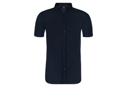 DESOTO Kurzarmhemd Modern BD mit Button-Down-Kragen Dunkelblau/Hellblau