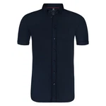 DESOTO Kurzarmhemd Modern BD mit Button-Down-Kragen Dunkelblau/Hellblau