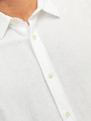 Jack & Jones Kurzarmhemd JJESUMMER LINEN BLEND SHIRT Weiß/Grau/Khaki/Hellgrün
