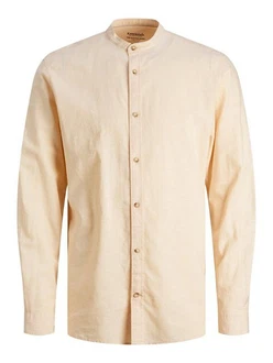 Jack & Jones Langarmhemd JJESUMMER BAND SHIRT LS SN Orange/Weiß/Gelb/Beige/Khaki Jack & Jones Langarmhemd JJESUMMER BAND SHIRT LS SN Orange/Weiß/Gelb/Beige/Khaki