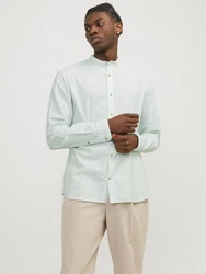 Jack & Jones Langarmhemd JJESUMMER BAND SHIRT LS SN Grün/Hellgrün/Hellblau