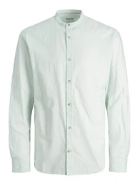 Langarmhemd JJESUMMER BAND LINEN BLEND SHIRT LS SN