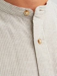 Jack & Jones Langarmhemd JJESUMMER BAND SHIRT LS SN Weiß/Khaki